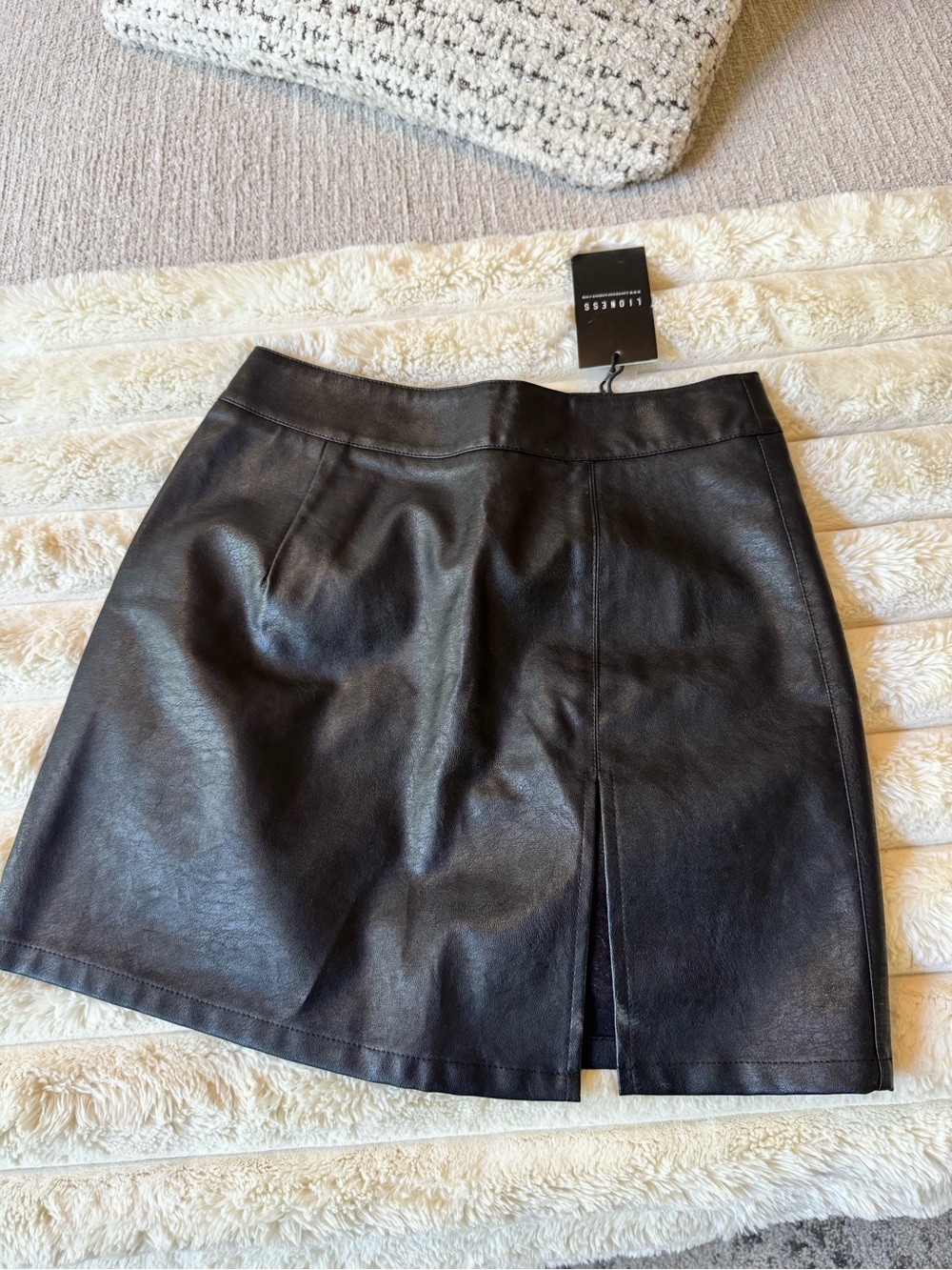 Lioness, black, faux, leather mini skirt